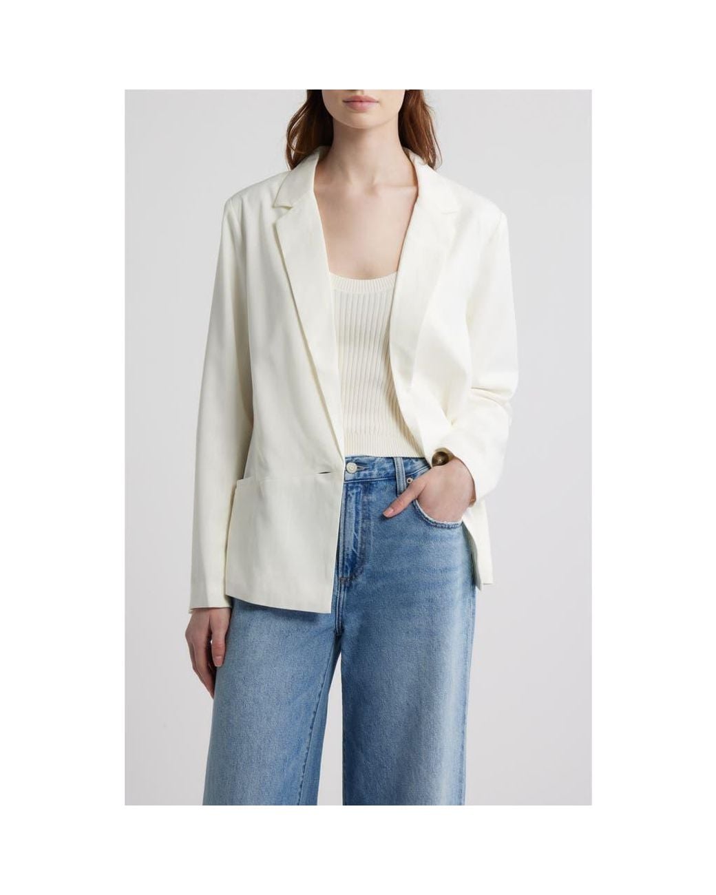 d.RA White Catherine One-Button Blazer