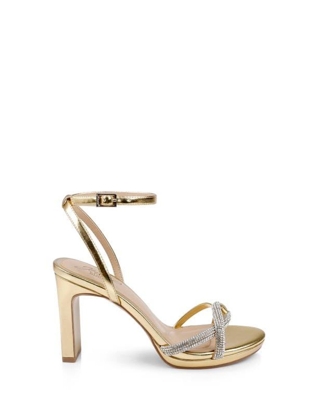 Badgley Mischka Metallic Fila Ankle Strap Platform Sandal