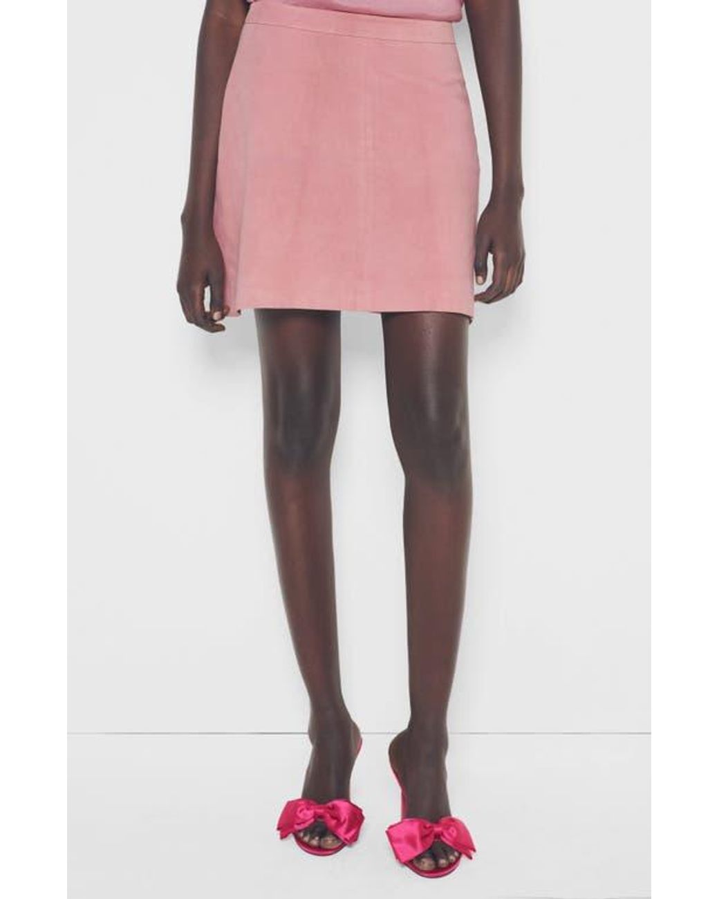 AS by DF Candy Supersuede Skirt in Pink | Lyst