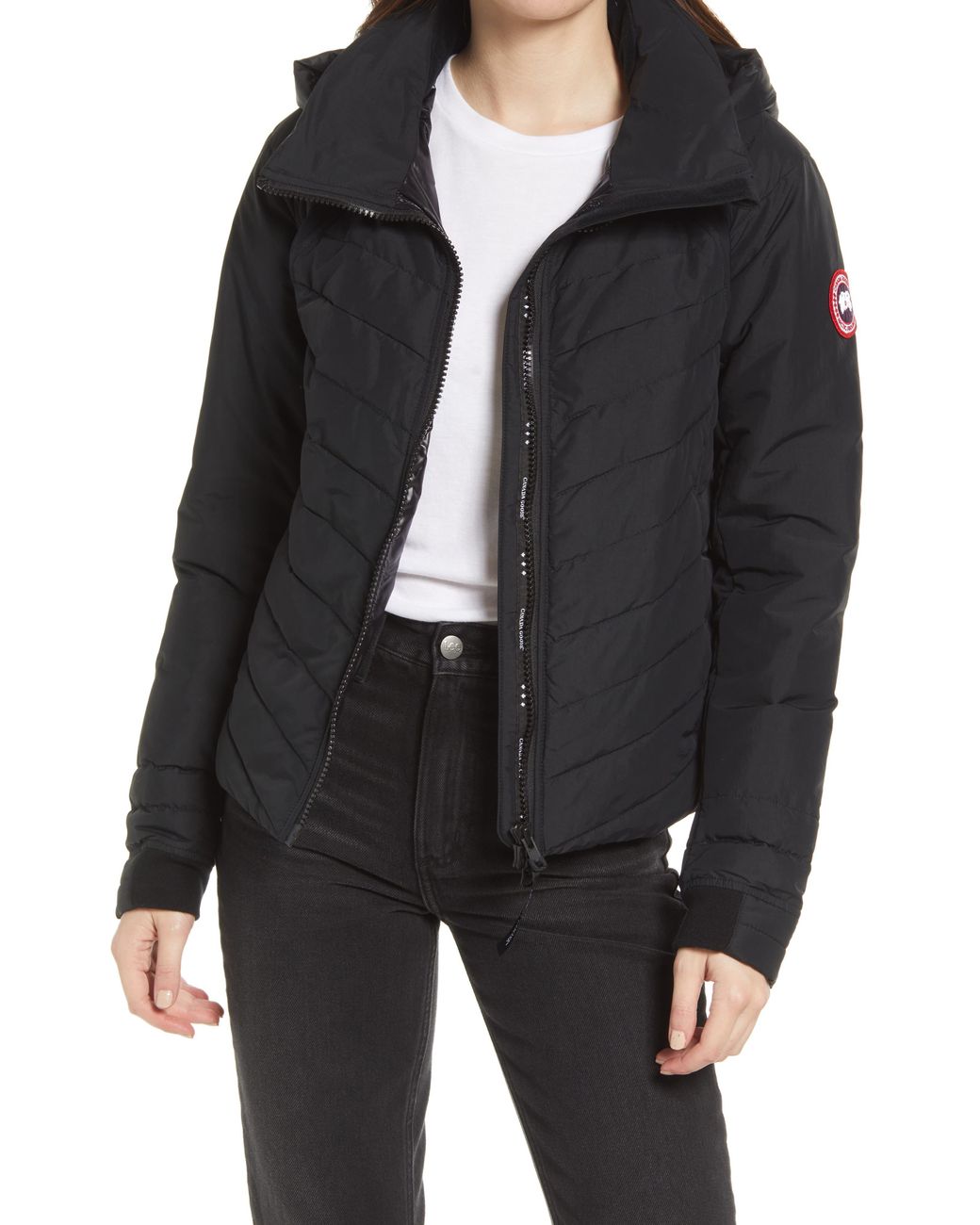 Canada Goose Hybridge® Base Hooded 750 Fill Power Down Jacket in Black