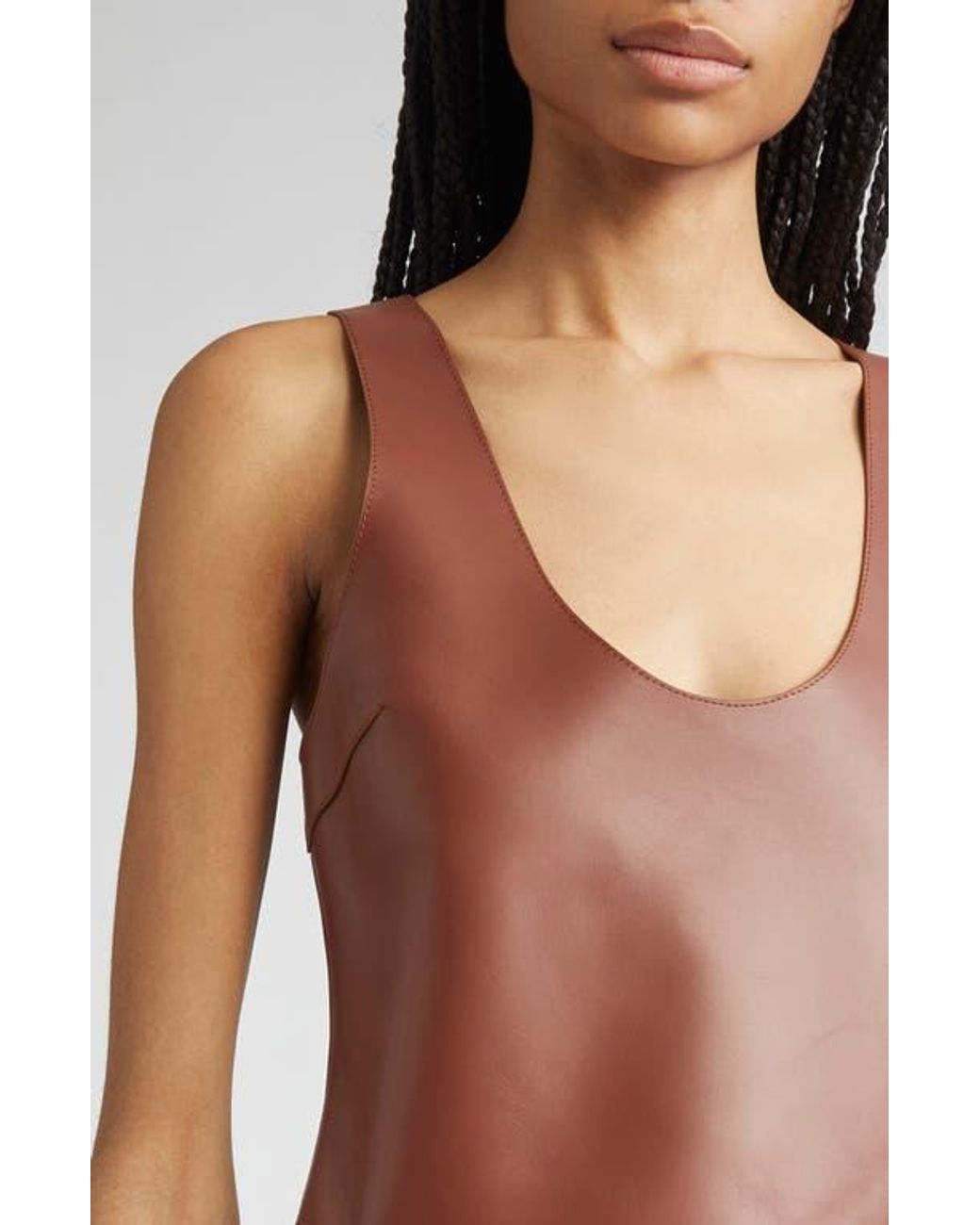 ワンピース J W ANDERSON CIRCLE SKIRT MINI DRESS (LD0020LT0117 621) JW Anderson Circle Skirt Leather Minidress | Lyst