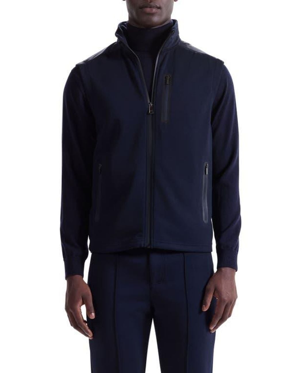 Bugatchi Blue Soft Touch Performance Knit Vest for men
