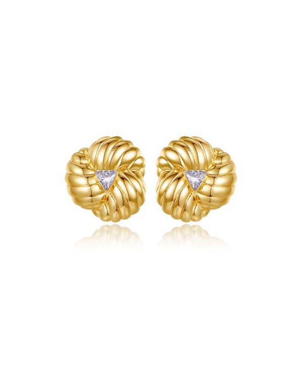 Classicharms Metallic Clover Designed Stud Earrings