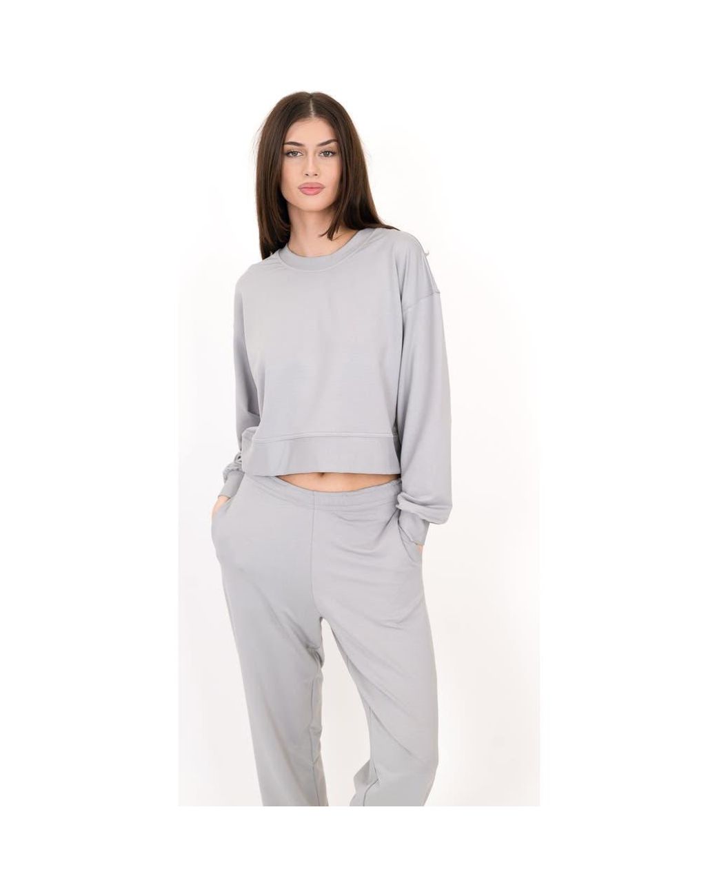 On/Off Essentials Gray The Solace Crew Neck Pullover