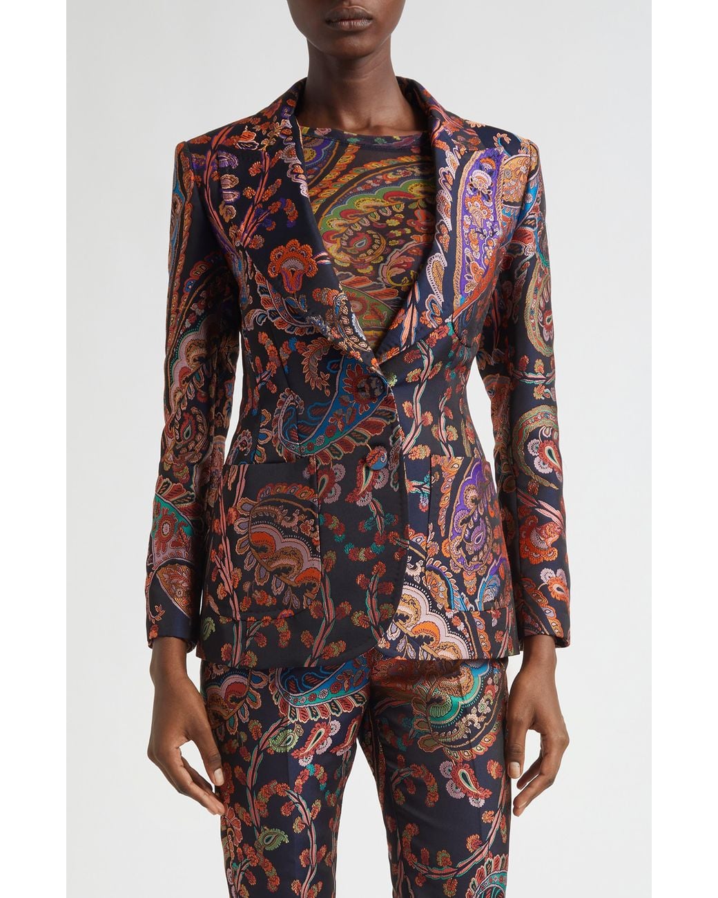 Etro Brown Paisley Brocade Jacket
