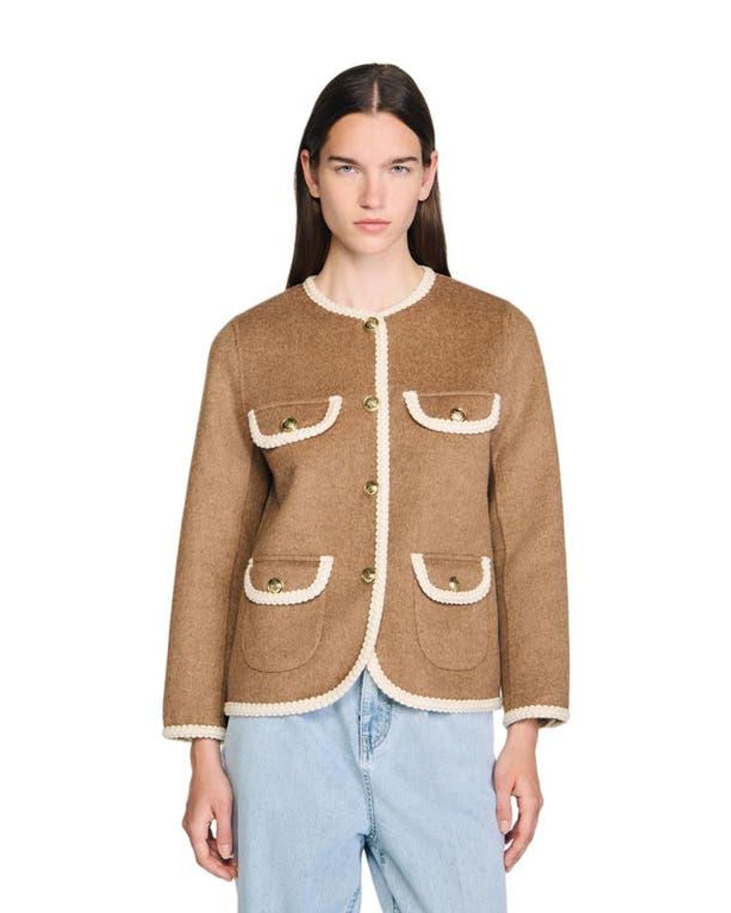 Sandro Natural Double-Faced Jacket