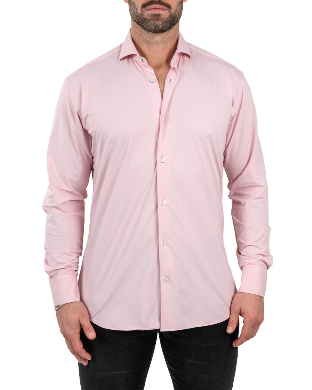 Maceoo Pink Einstein Stretchblotter Button-Up Shirt for men
