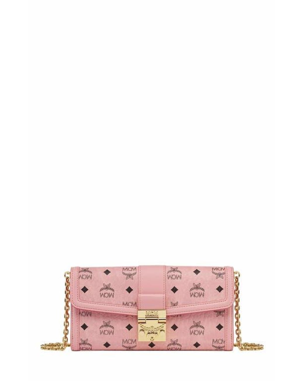 MCM Pink Tracy Chain Wallet