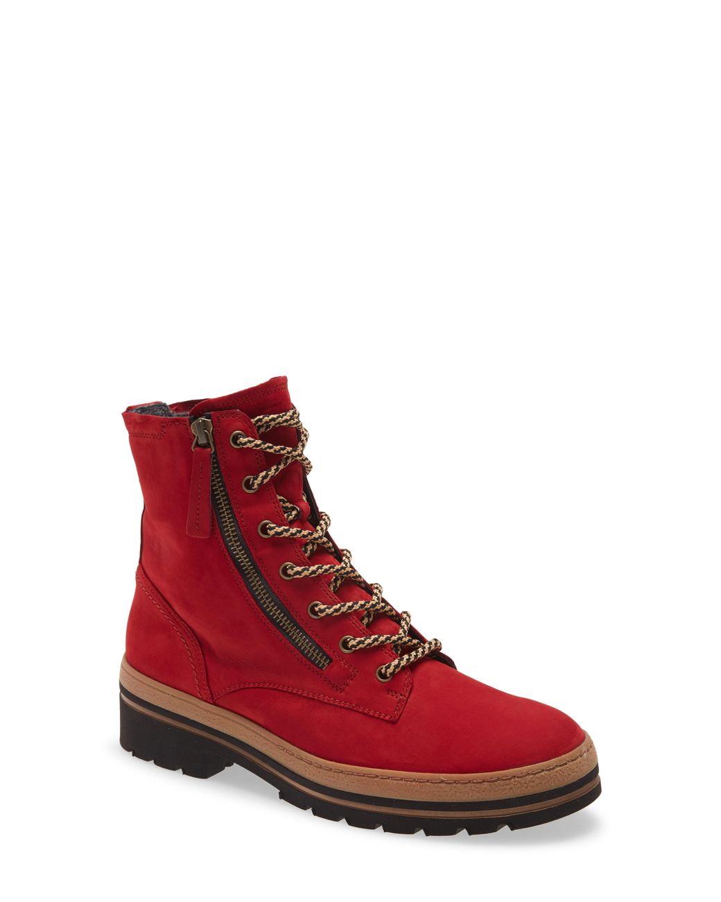 Paul Green Darcy Lace-up Boot in Red | Lyst