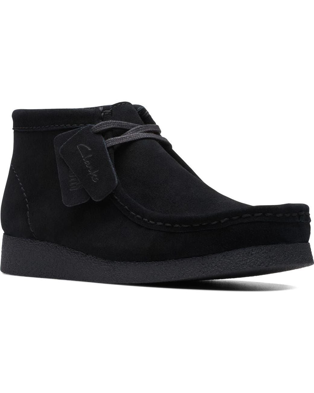 Clarks Black Wallabee Suede Boot for men
