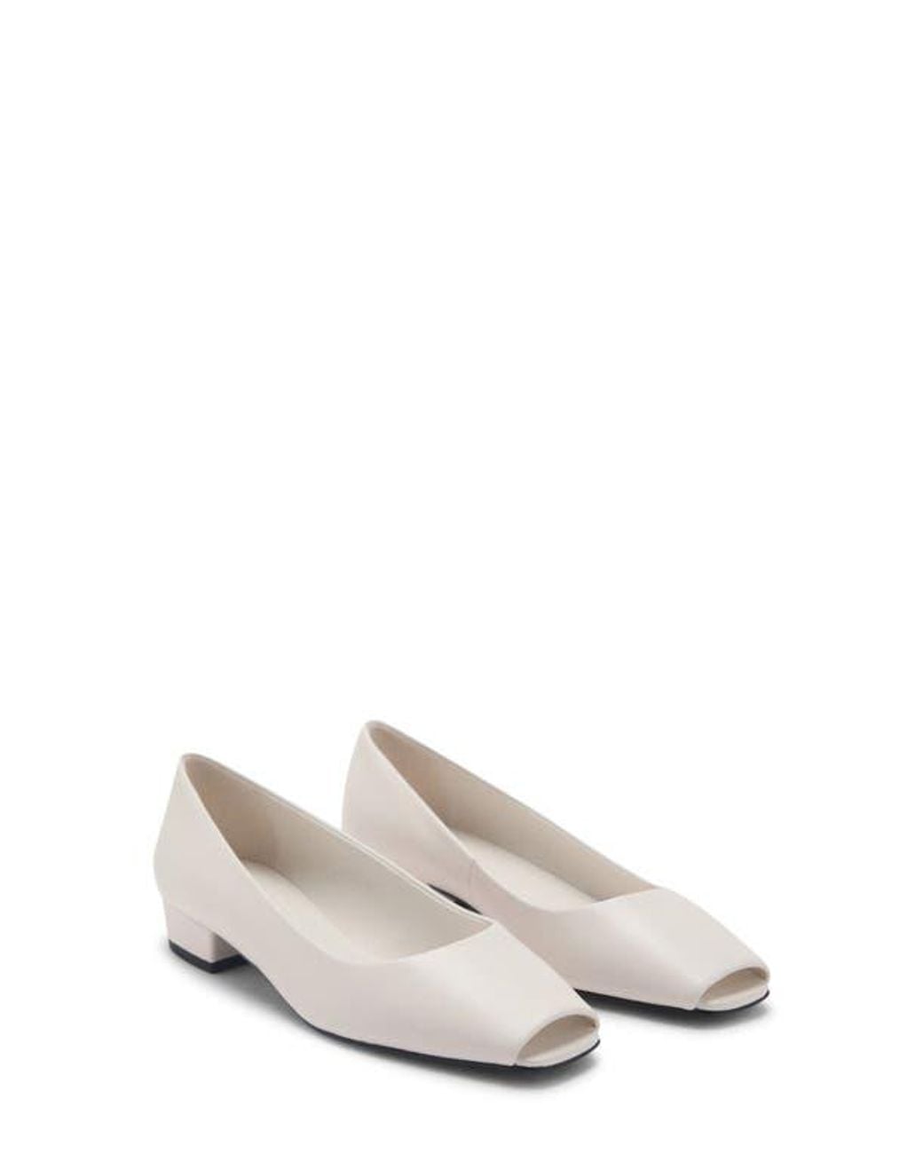 Mango White Open Toe Pump