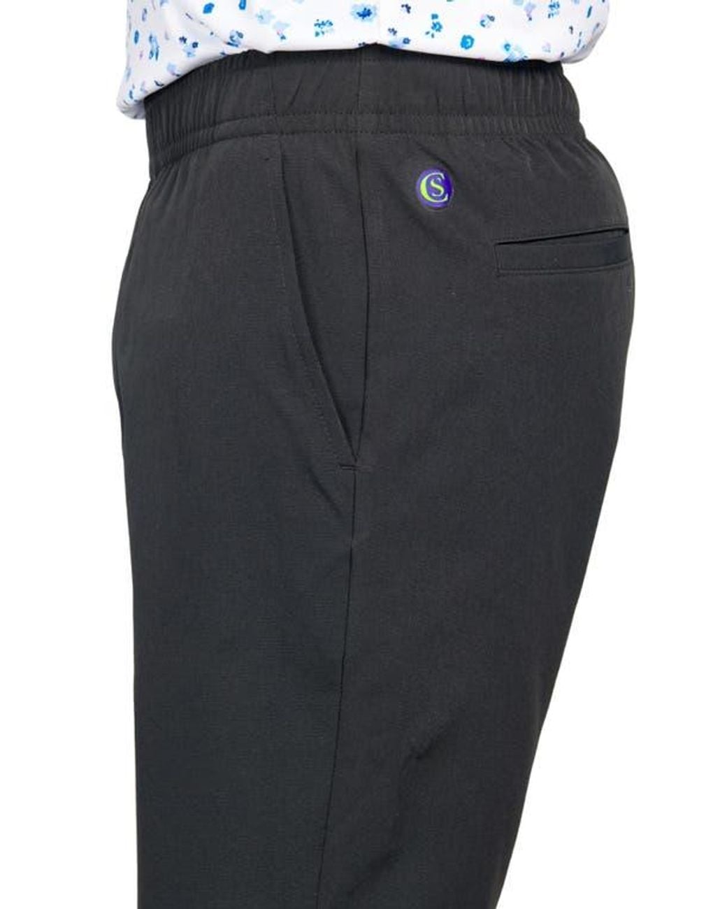 Con.struct Blue Regular Fit Solid Recycled Performance Drawstring Golf Shorts for men