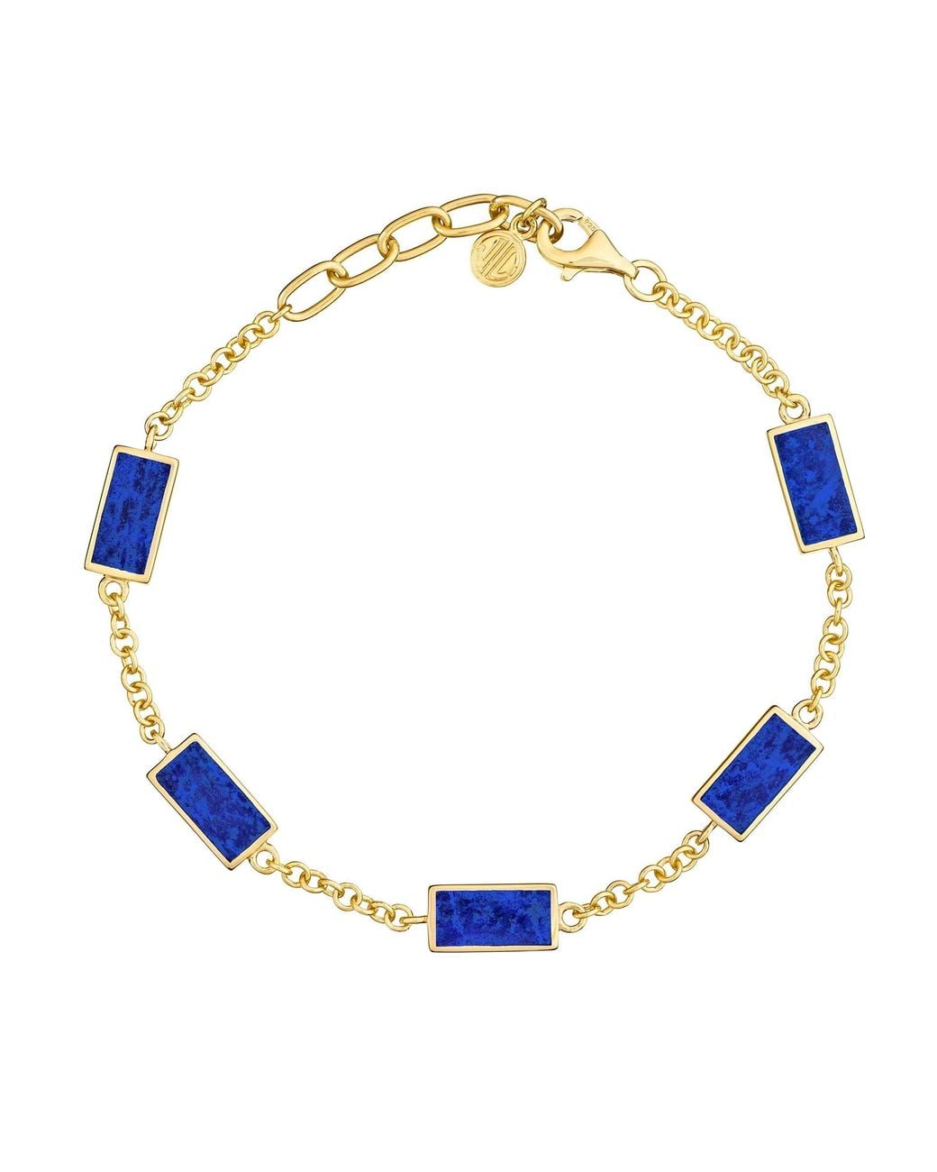Jan Leslie Blue Five Station Dash Rectangle Bracelet