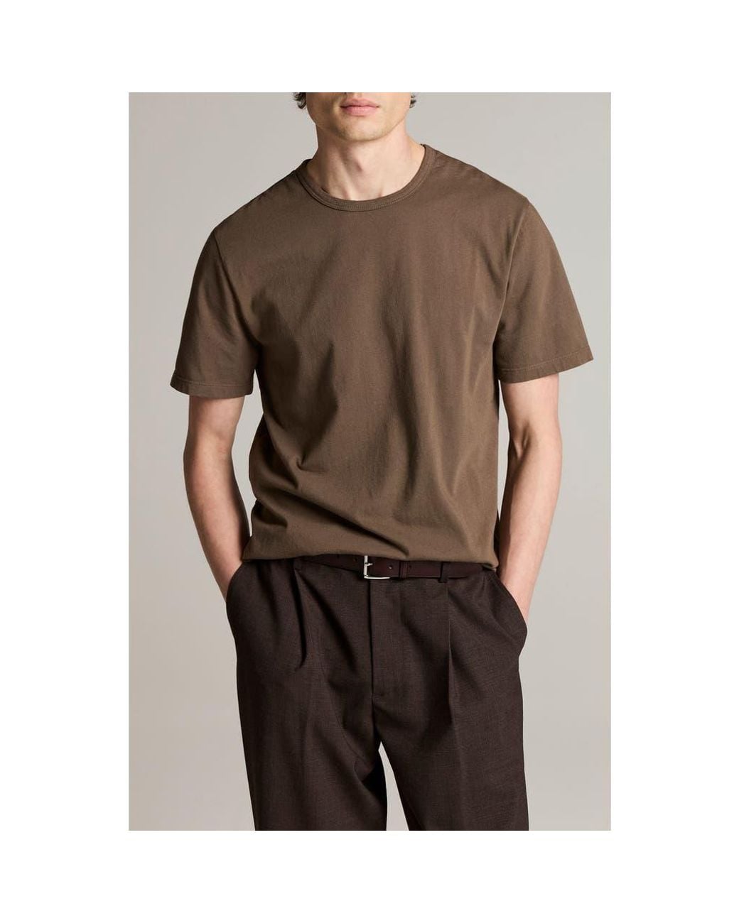 Vince Brown Solid T-Shirt for men