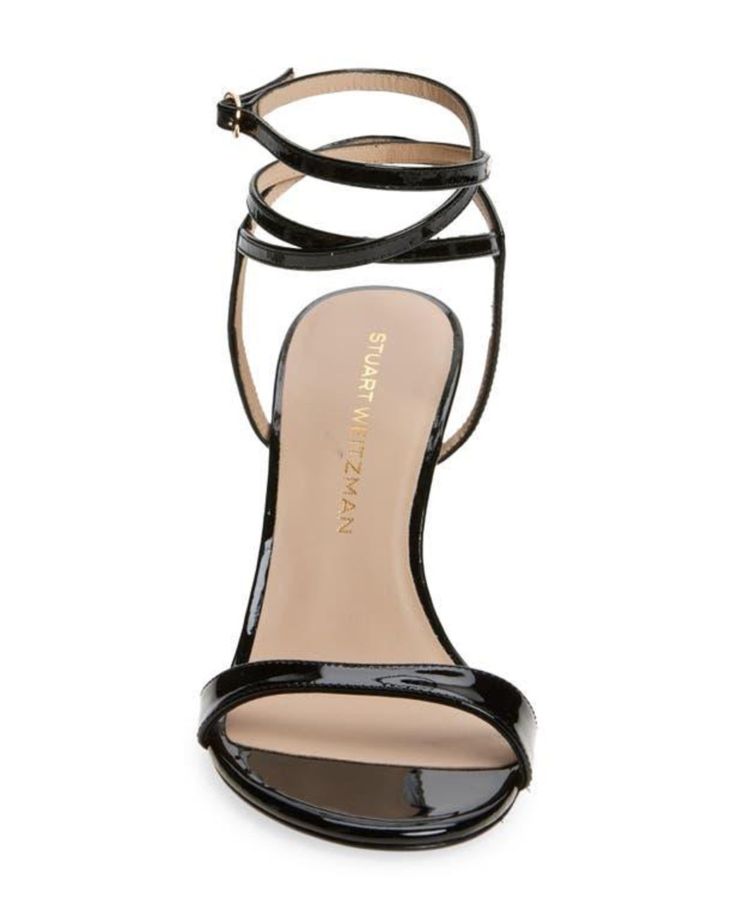 Stuart Weitzman Black Nudist Wrap 85 Sandal