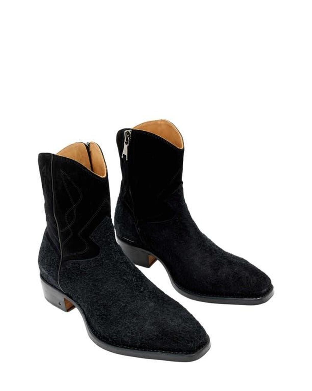 John Varvatos Black Walker Rancher Boot for men