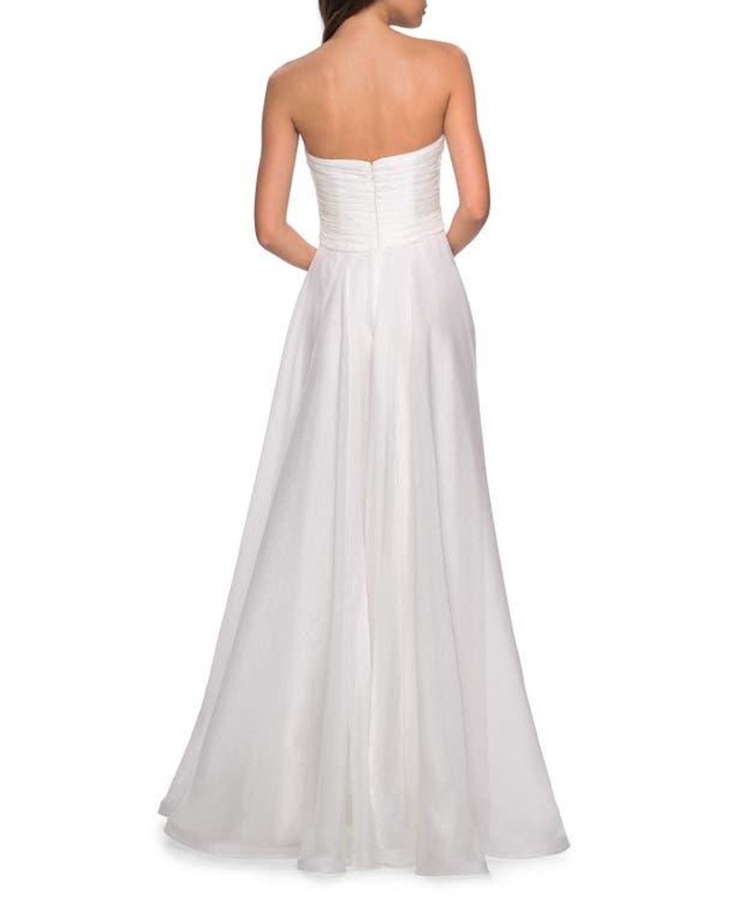 la-femme-White-Strapless-