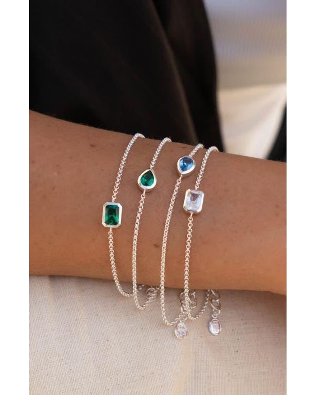 Dower & Hall Metallic Topaz Octagon Chain Bracelet