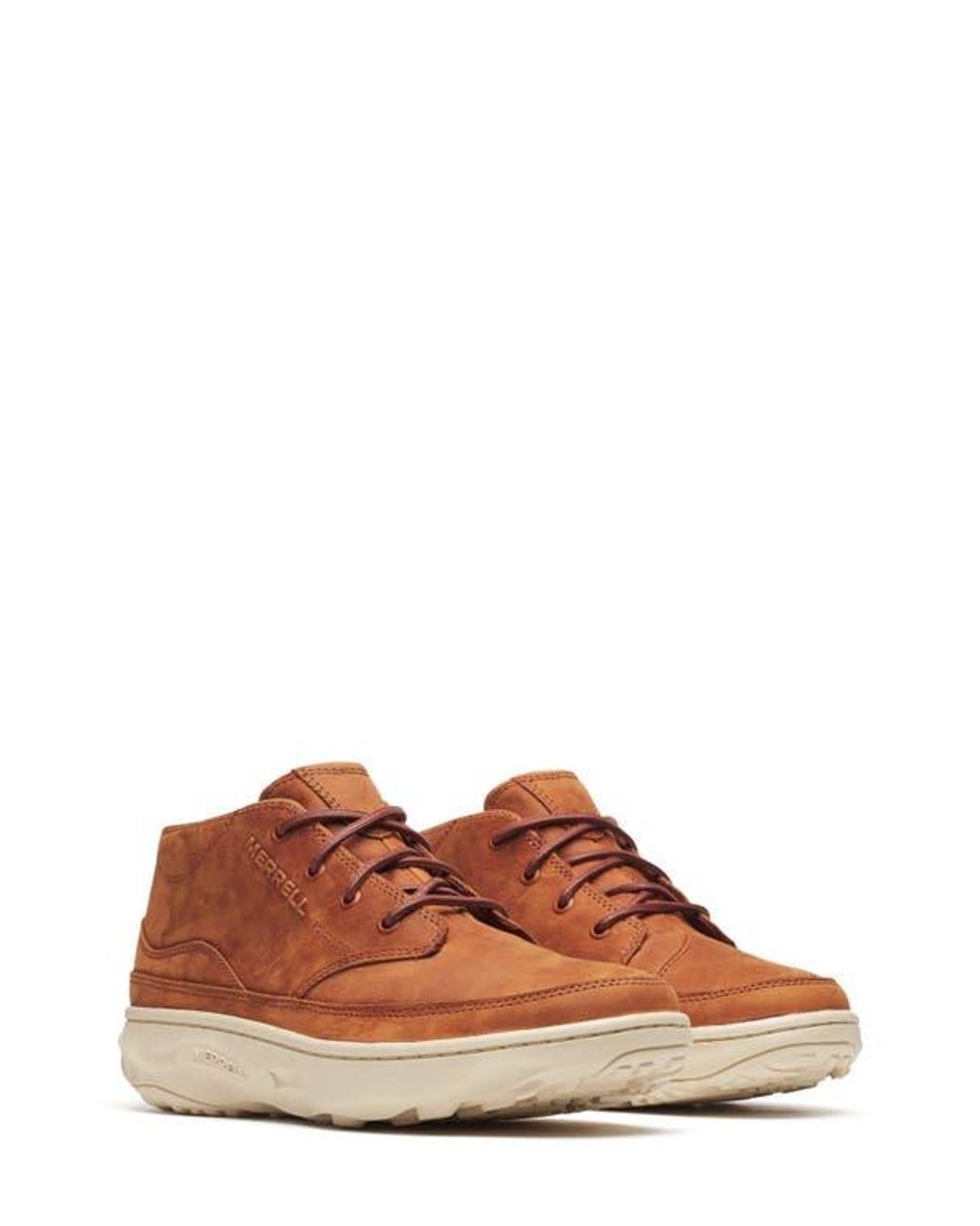 Merrell Dark Brown Leather Men\'s Chukka Boots with Red Logo Accent Merrell realm chukka boot men + FREE SHIPPING | Zappos main image 4