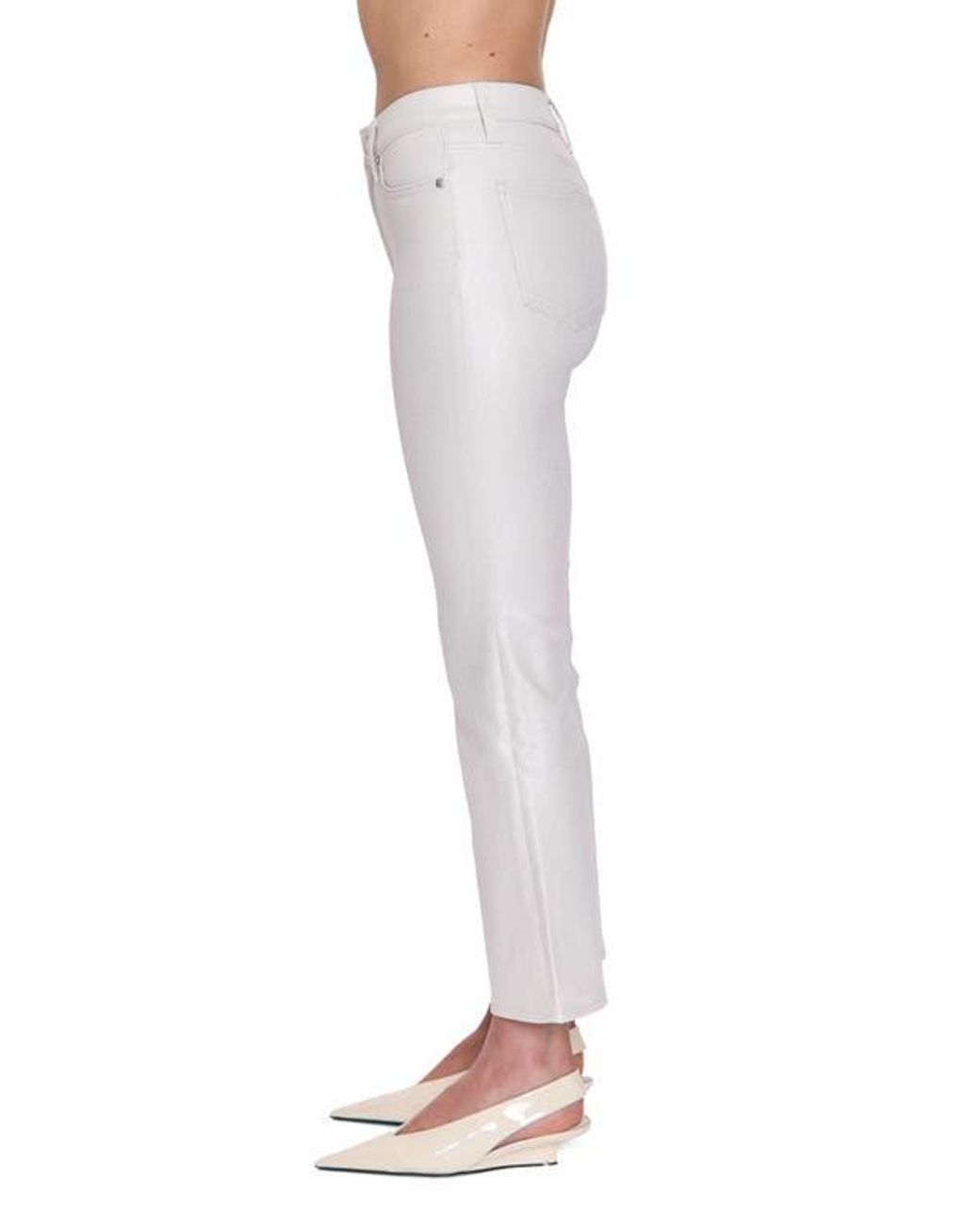 Pistola White Lennon Coated High Waist Ankle Bootcut Jeans