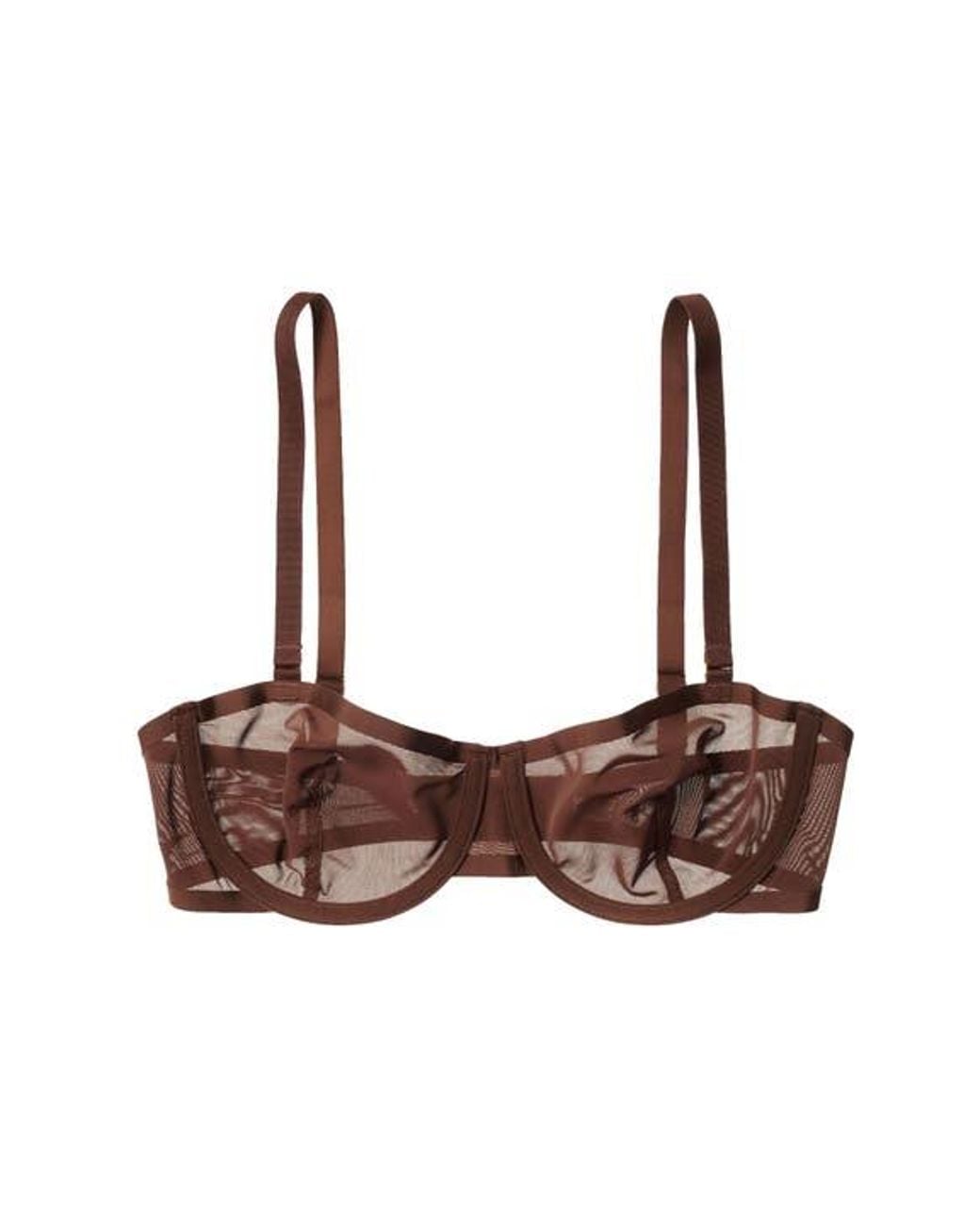 CUUP Brown The Balconette Mesh Underwire Bra