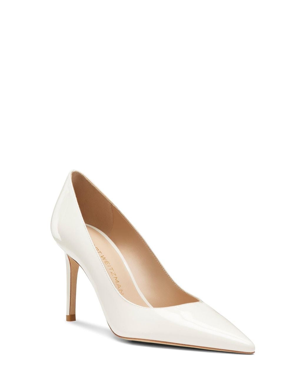 Stuart Weitzman White Stuart Power 85 Pump