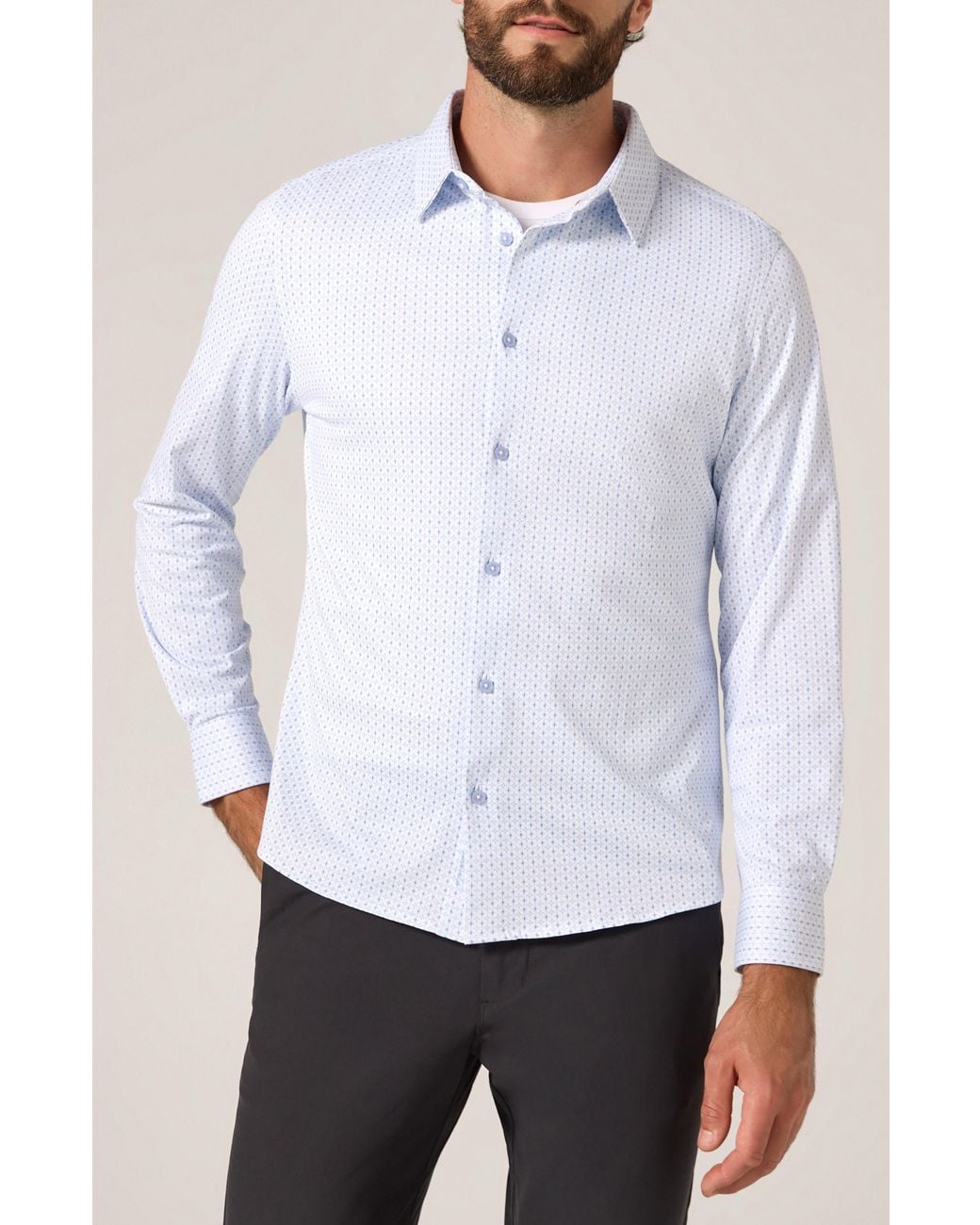7 Diamonds White Upton Wrinkle Resistant Performance Button-Up Shirt for men