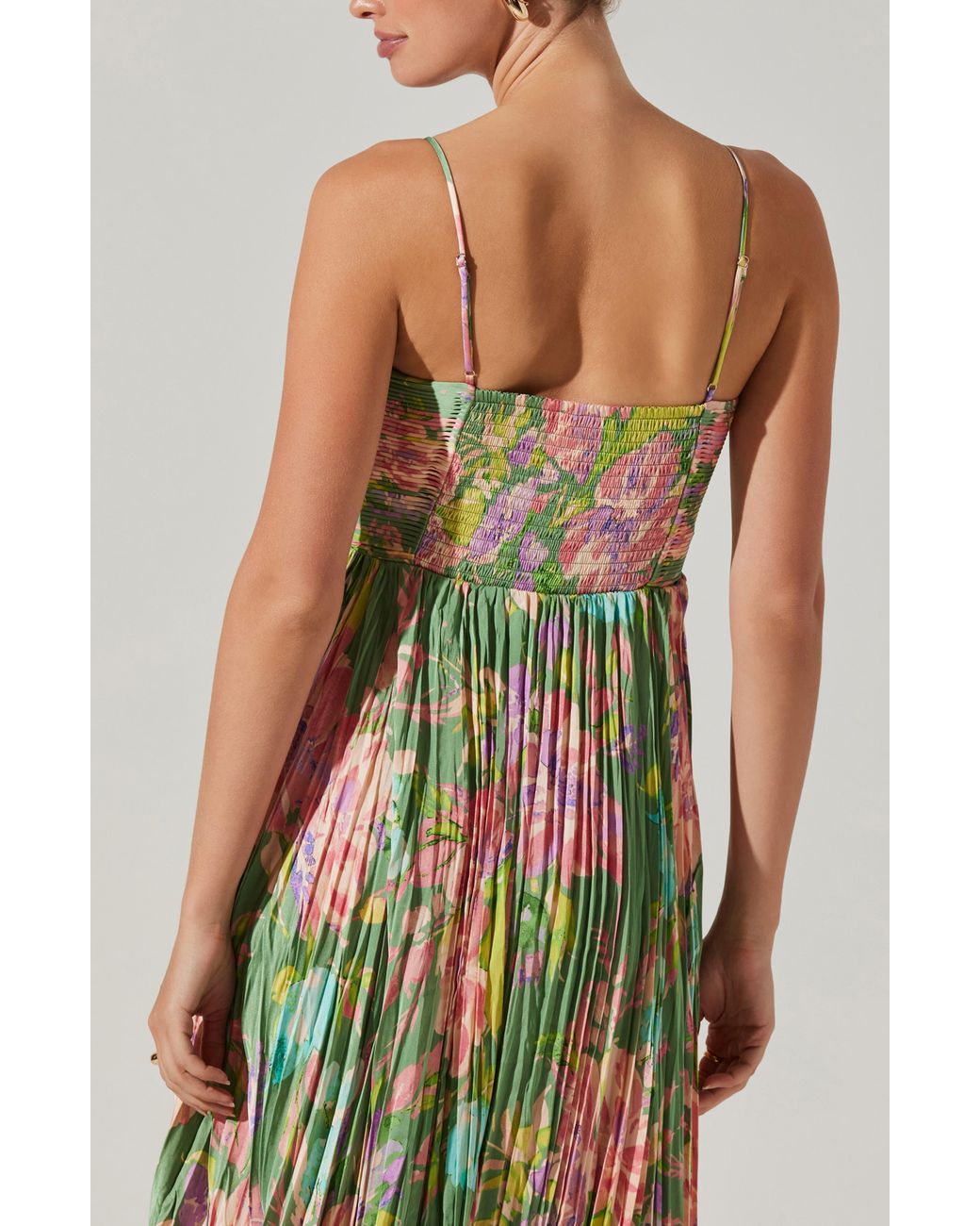 Astr Maeve Floral Midi Sundress in Green | Lyst