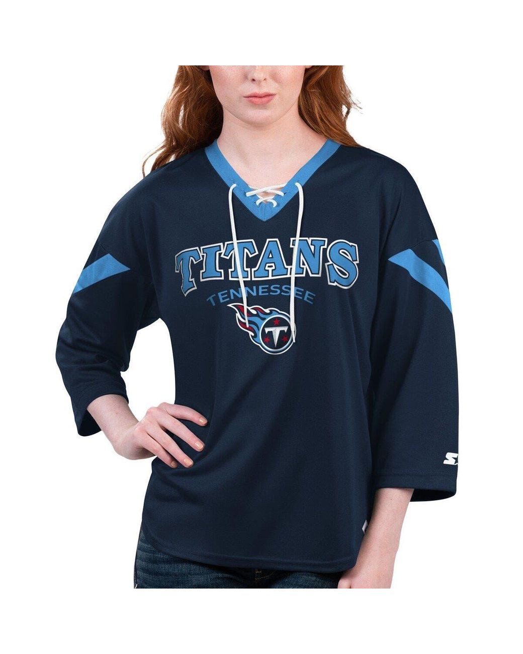 Tennessee Titans Static Crew Neck Sweatshirt, Navy/Light Blue