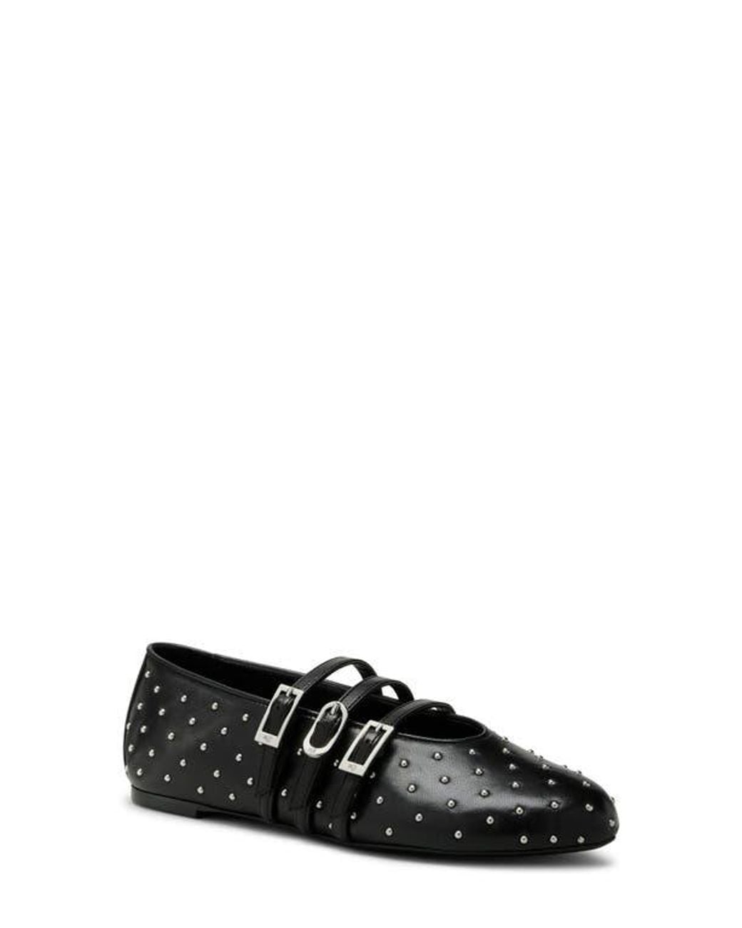 Stuart Weitzman Black Sostud Mary Jane Ballet Flat