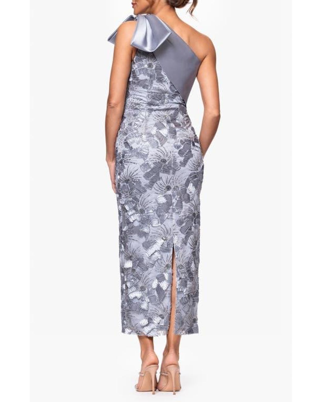 betsy and adam one shoulder lace dress Amazon.com: Betsy & Adam Women's Long One Shoulder Sleeveless Stretch Scuba  Crepe Sheath Gown, Pine, 2 : Clothing, Shoes & Jewelry