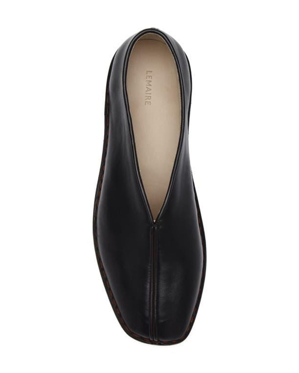 Lemaire Black Piped Leather Loafer for men