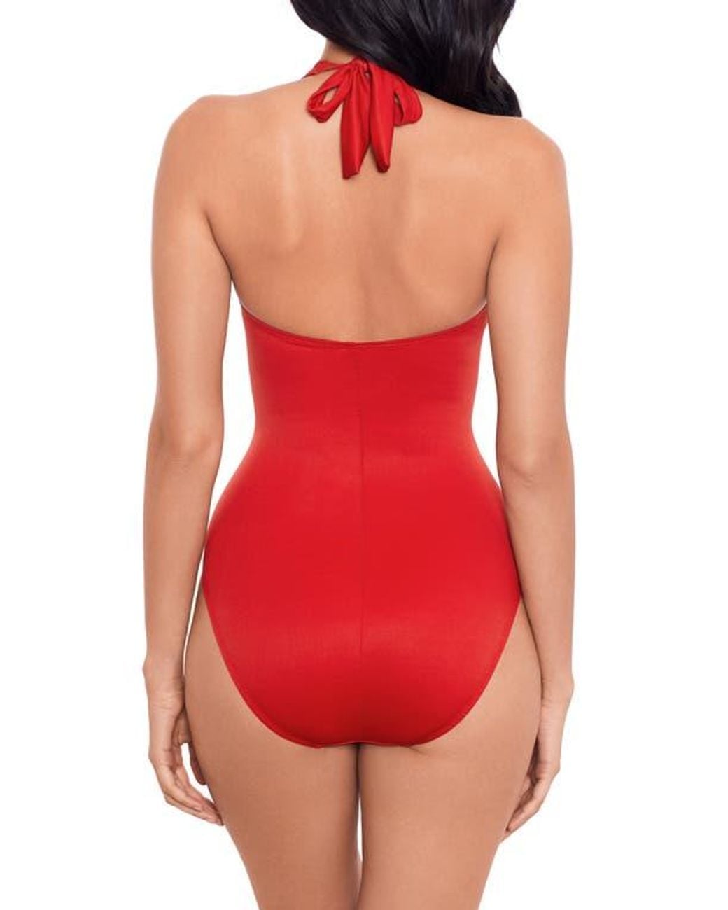 Miraclesuit Red Rock Solid Utopia One-Piece Halter Swimsuit