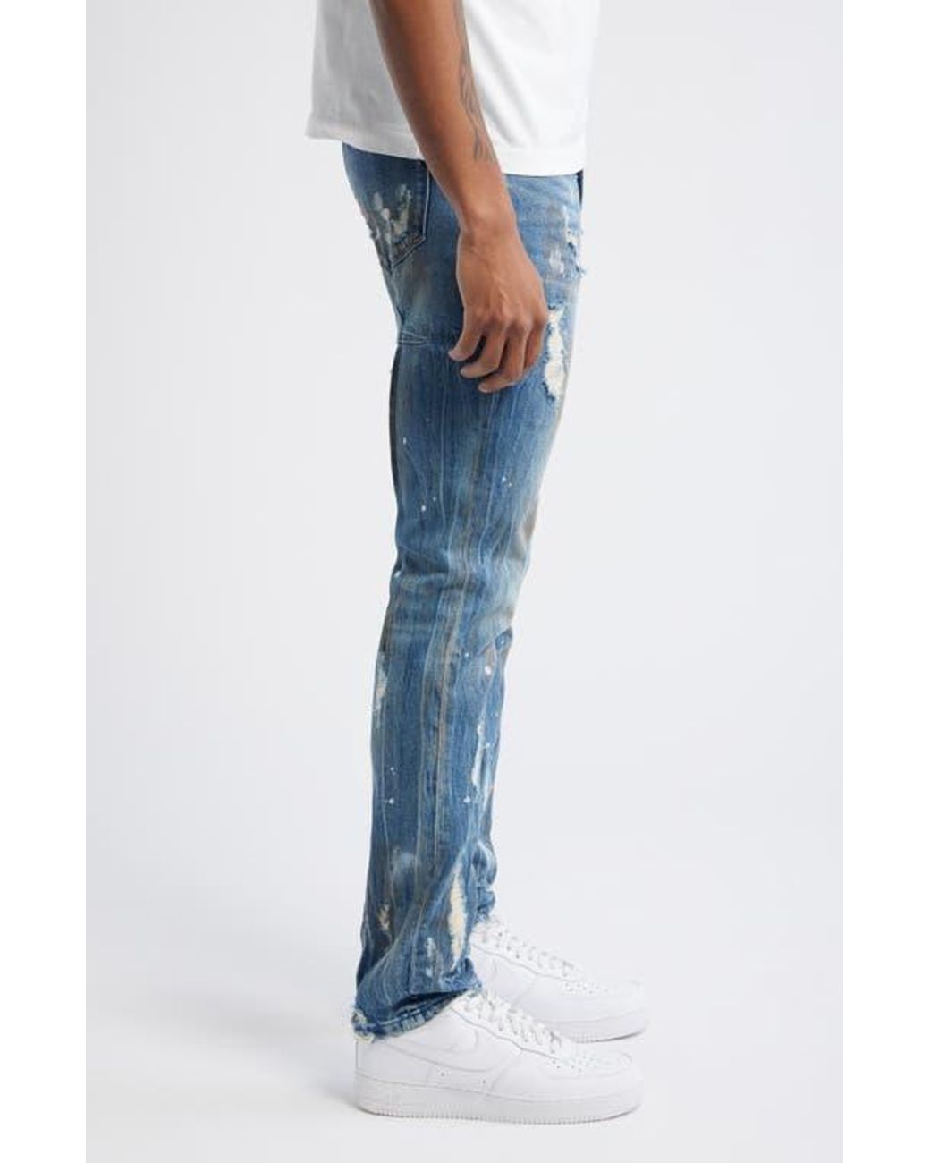 RTA Clayton Ripped Stretch Denim Skinny Jeans in Blue for Men | Lyst