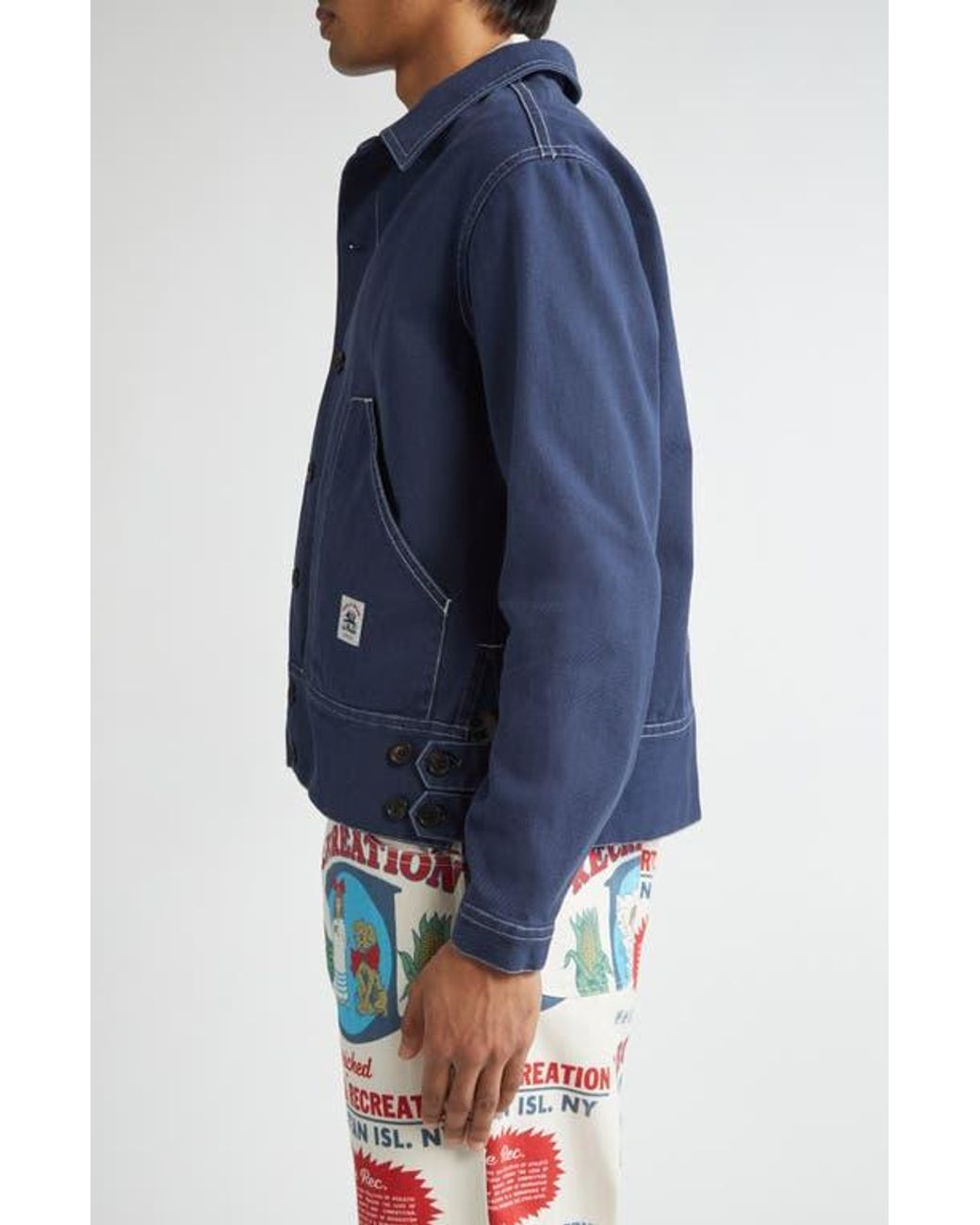 Bode Blue Knolly Brook Side Tab Jacket for men