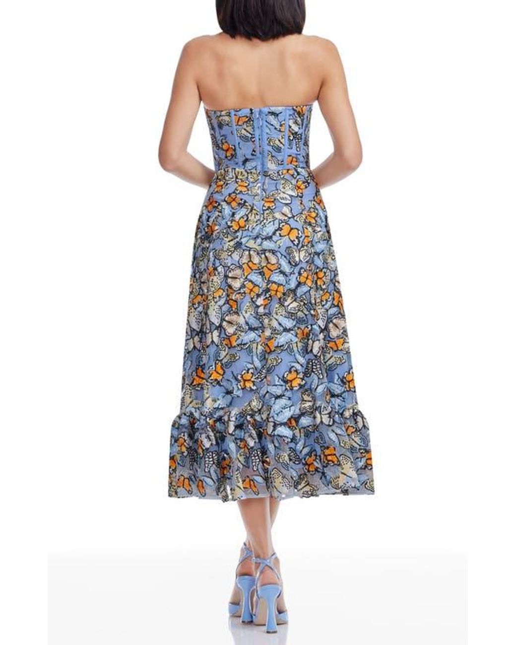 dress the population butterfly dress Dress the Population Briella Fit & Flare Dress