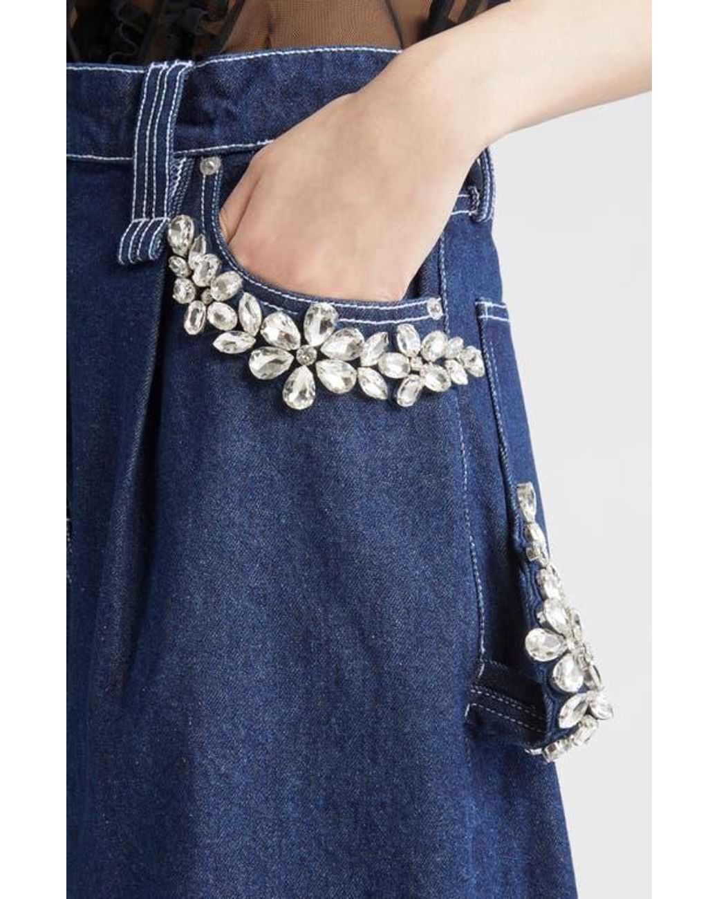 【SIMONE ROCHA】ネイビー Turbo Embellished Puddle ジーンズ Simone Rocha - Turbo Embellished Puddle Jeans – Simone Rocha US