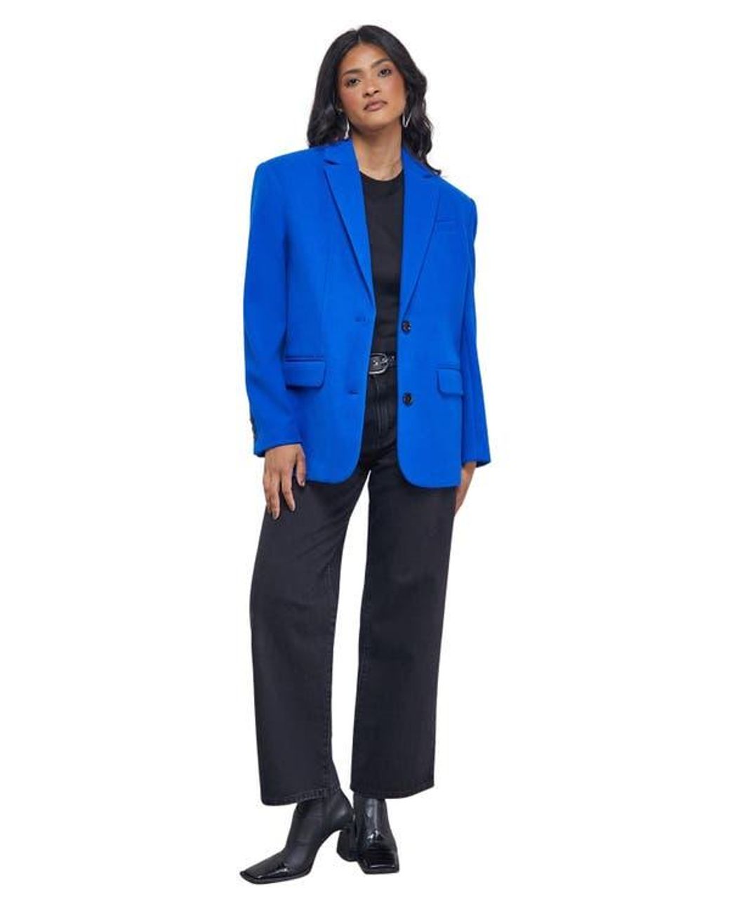 Warehouse Blue Oversized Blazer Coat