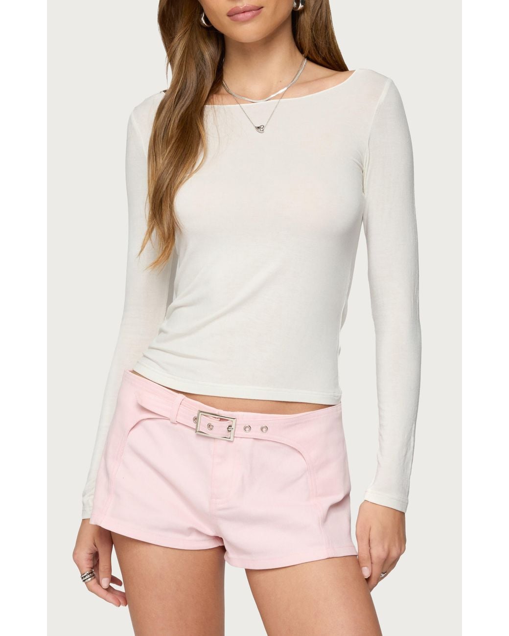 Edikted White Semisheer Crop Top