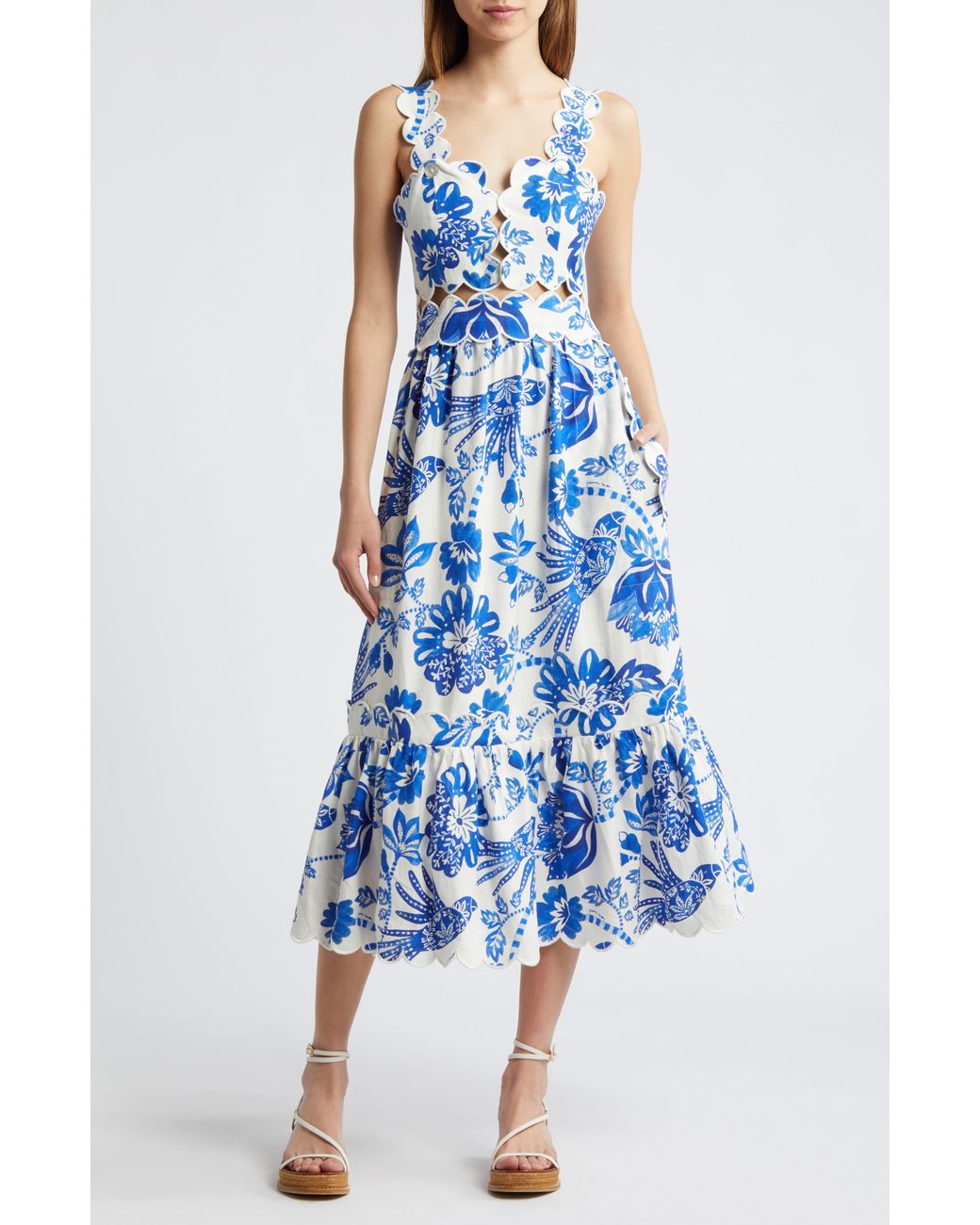 white christmas dresses Love Me Wild Leopard Floral Midi Dress main image 0