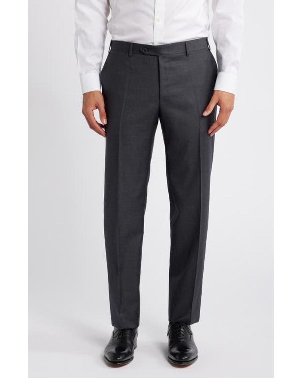 Canali Black Solid Wool Suit for men