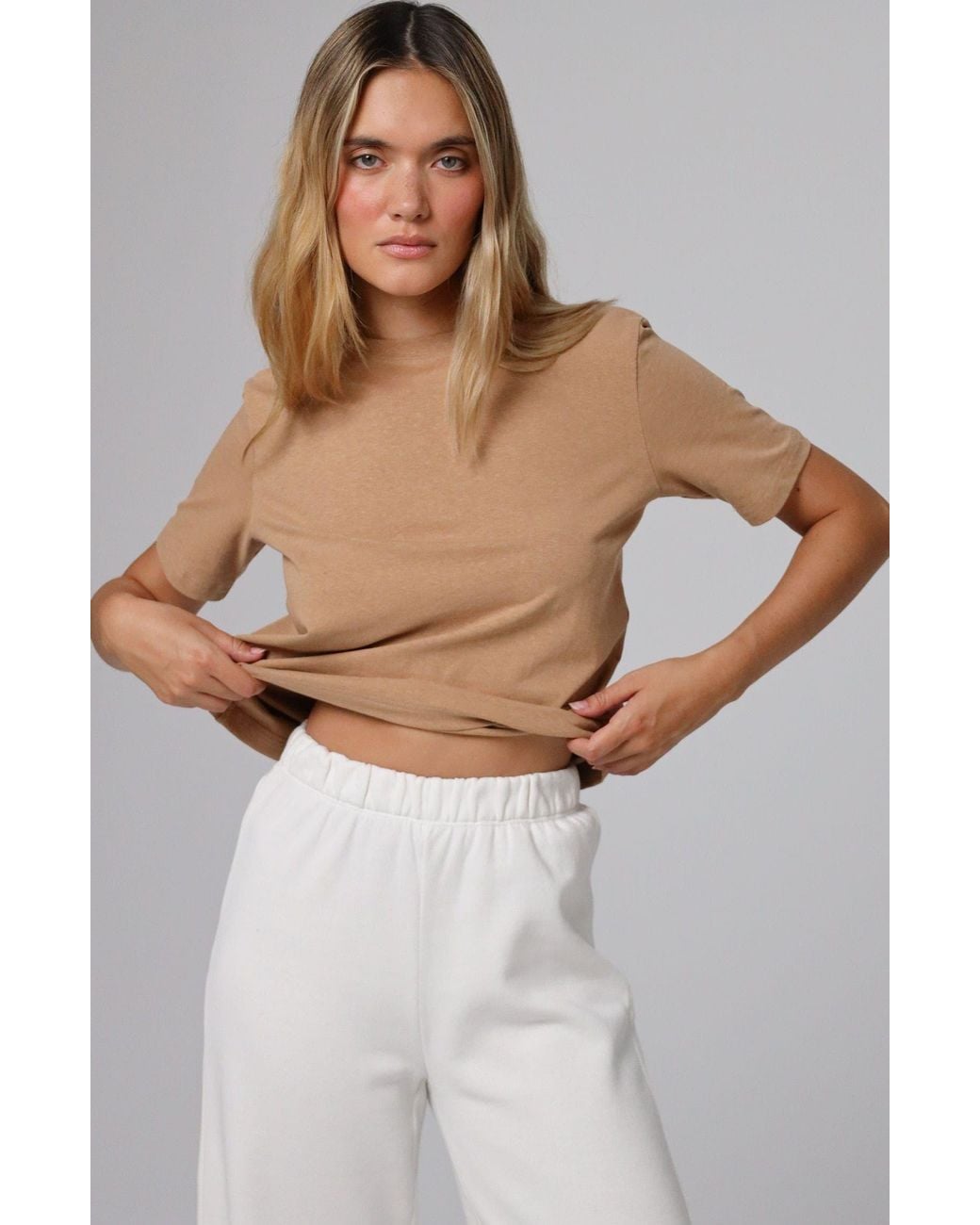 JUANA Brown Hemp Essentials Short Sleeve Tee