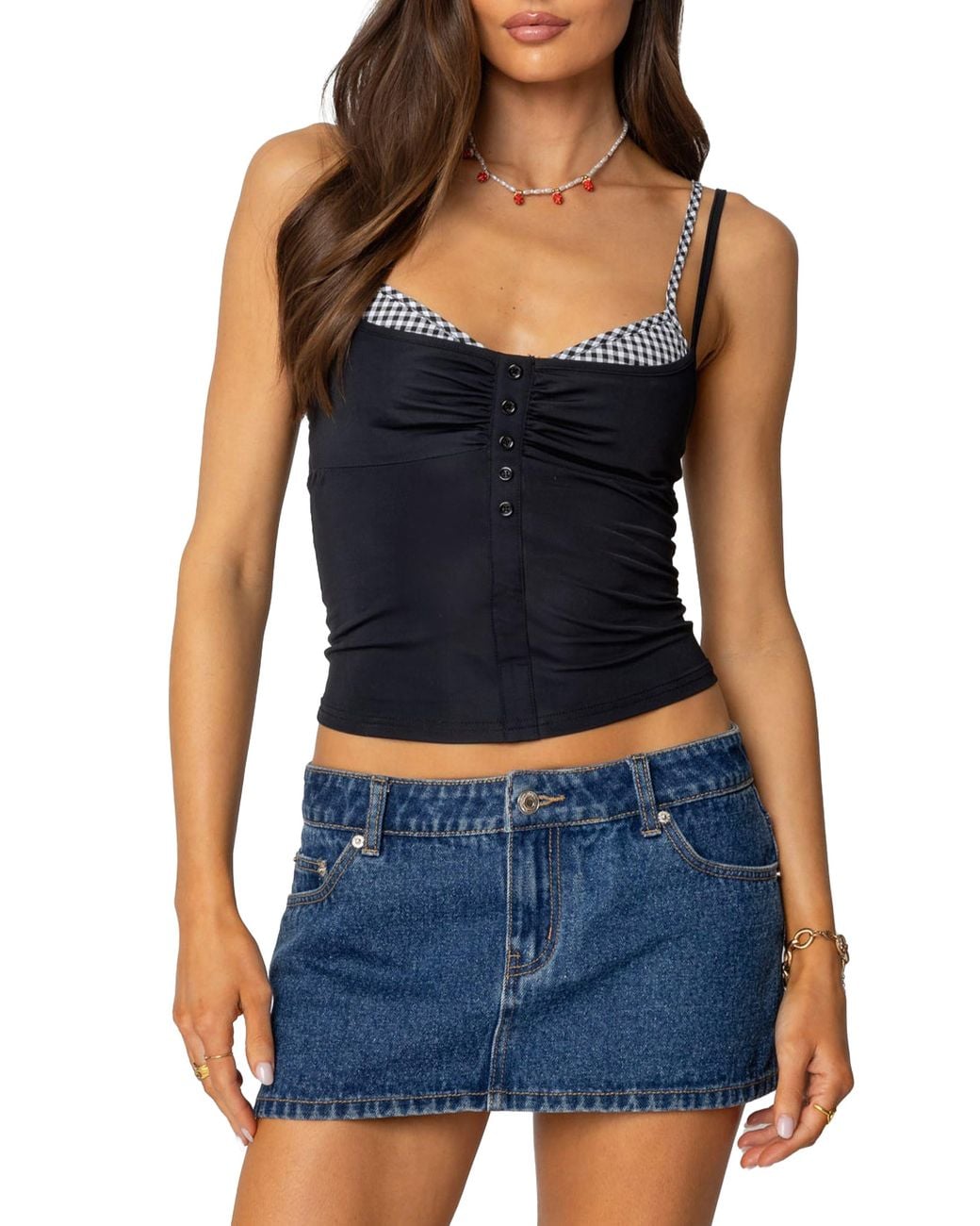 Edikted Blue Layered Camisole