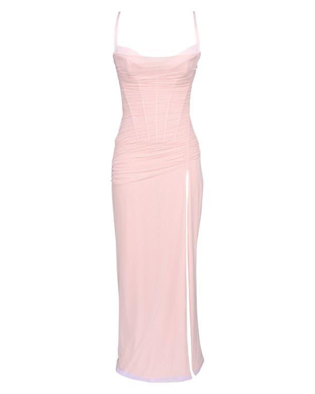House Of Cb Lini Corset Chiffon Gown in Pink | Lyst