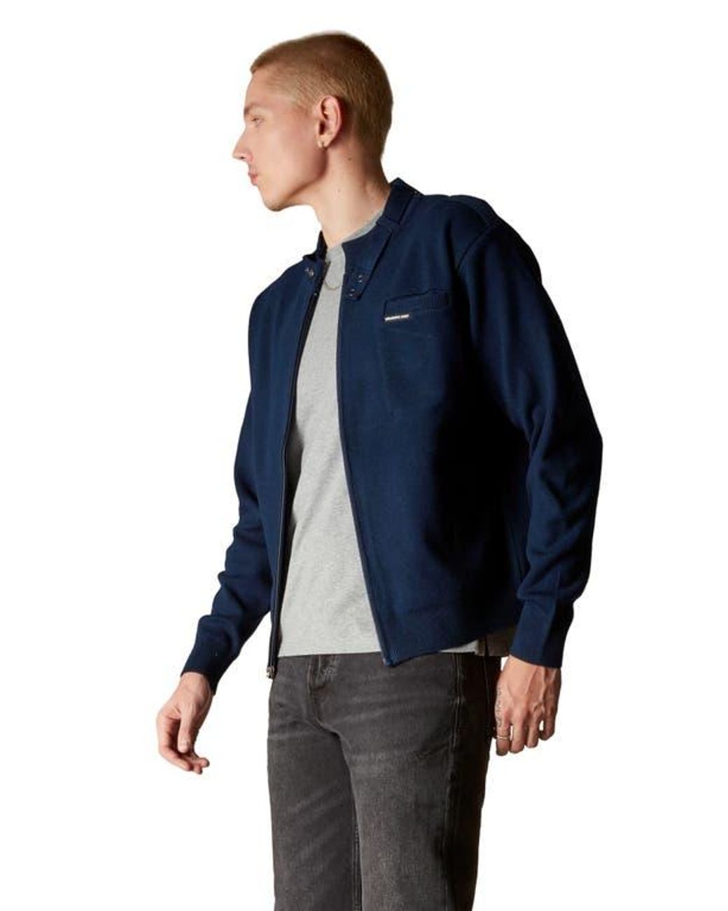 Members Only Iconic Racer Sweater in Blue | Lyst