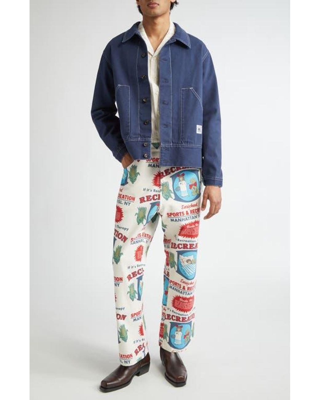 Bode Blue Knolly Brook Side Tab Jacket for men