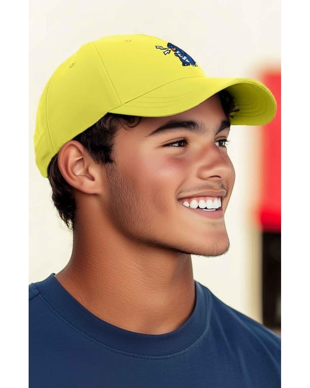 Alix Yellow Big Lizard Cap for men