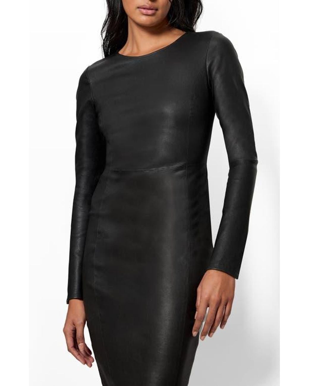 AS by DF Mrs. Smith Stretch Leather Dress in Black | Lyst