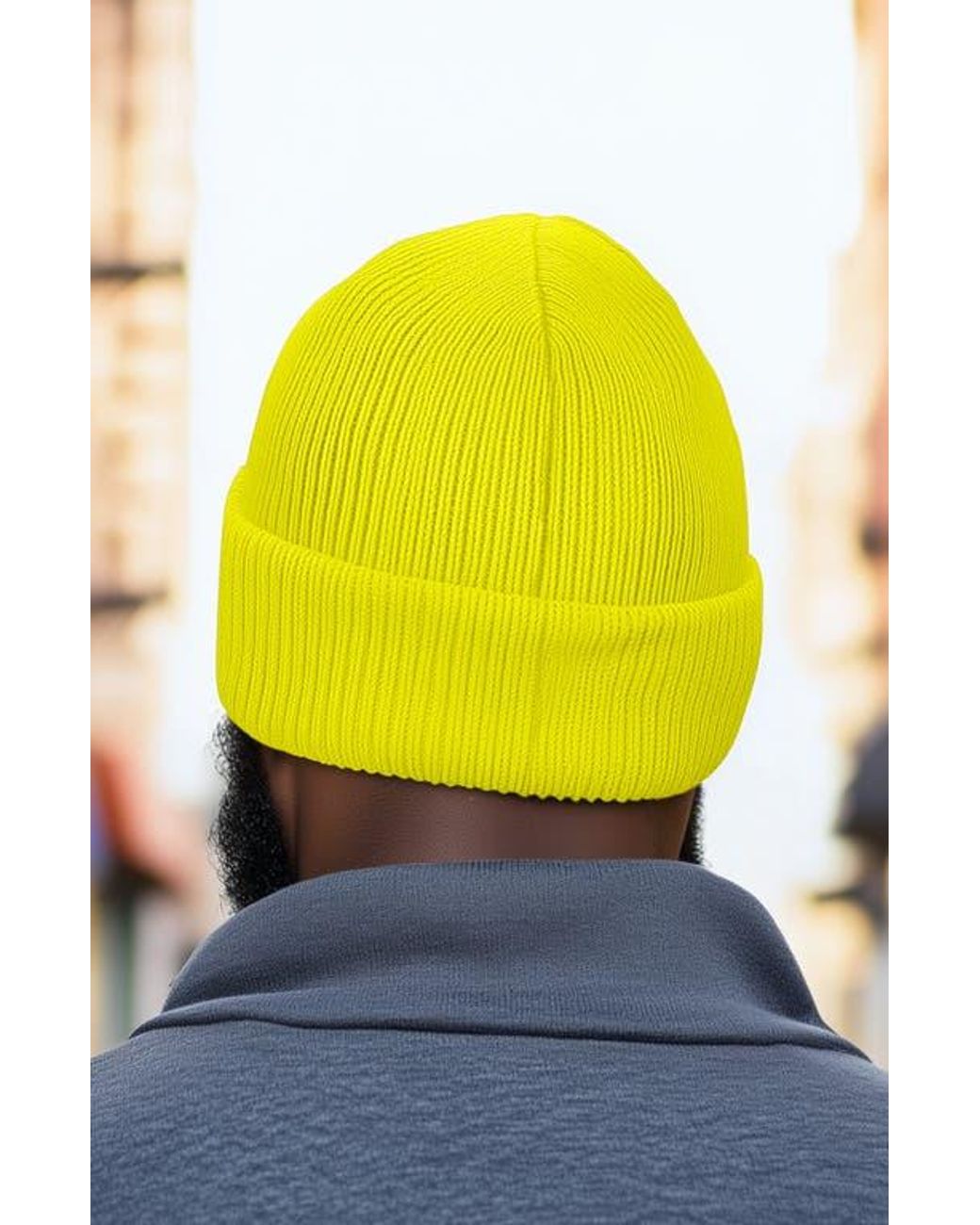 Alix Yellow Ghost Beanie for men