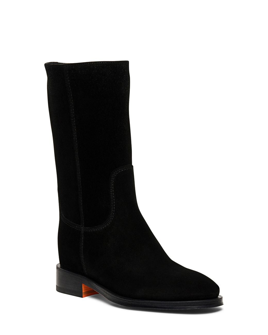 Santoni Black Suede Boot